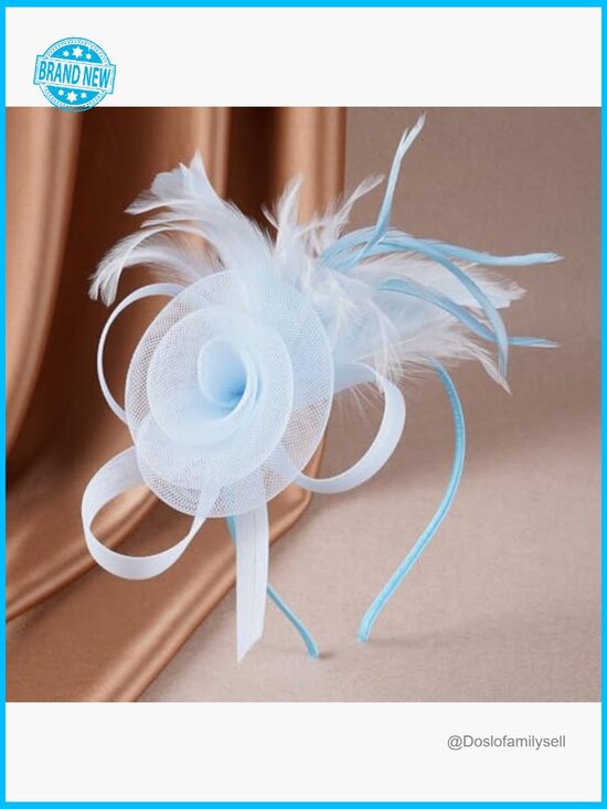 Victorian Feather Fascinator Hat Derby Tea Party Headpiece Hairpin Clip main image 7
